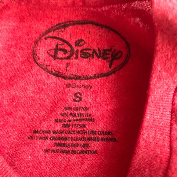 Disney SMALL Red Mickey Mouse Tee Shirt  Crew Neck Graphic Short Sleeve - Picture 4 of 4